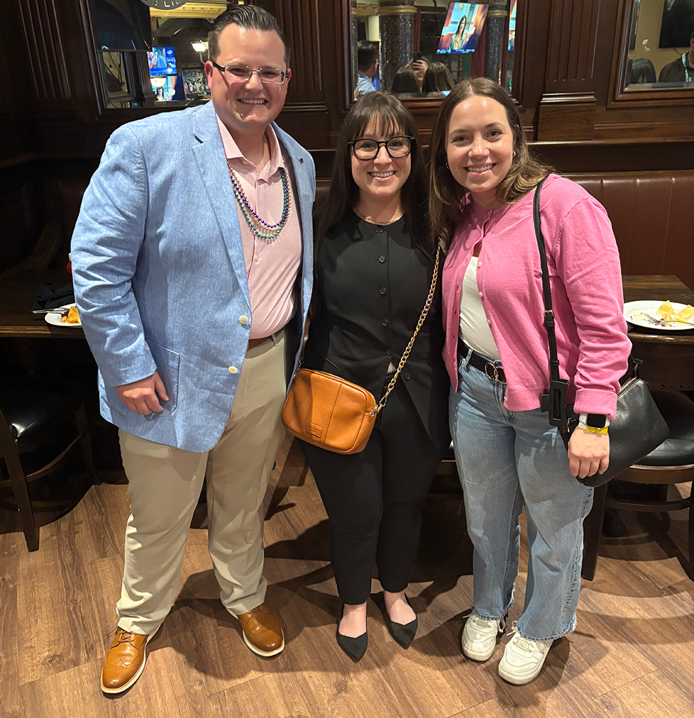 Industrial hygiene student Dylan Glascock, Amanda Prough (EPID MPH ’05), industrial hygiene student Alexis Warrick