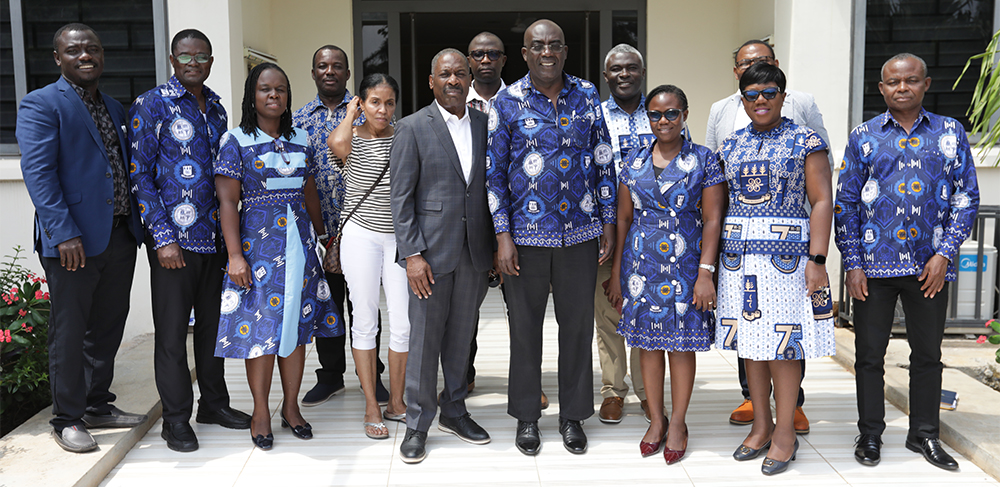 Dean LaVeist and Samuel Kakraba with global health colleagues in Ghana, 2025. 