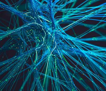 Futuristic Digital Neural Network Technology Background stock photo